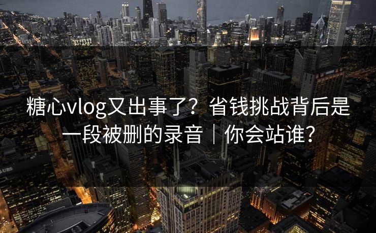 糖心vlog又出事了？省钱挑战背后是一段被删的录音｜你会站谁？